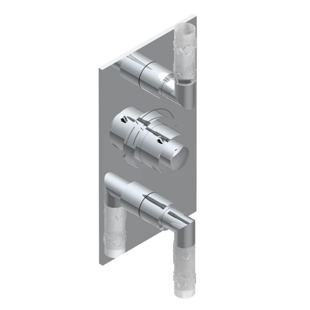 Trim for THG thermostatic valve 2 volume controls, rough part supplied with fixing box ref. 5 400A