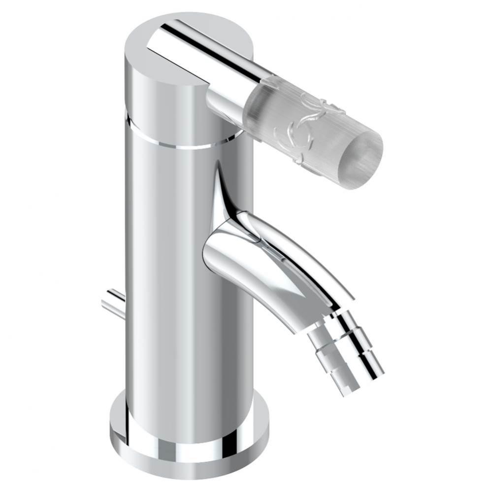 Single lever bidet faucet with drain