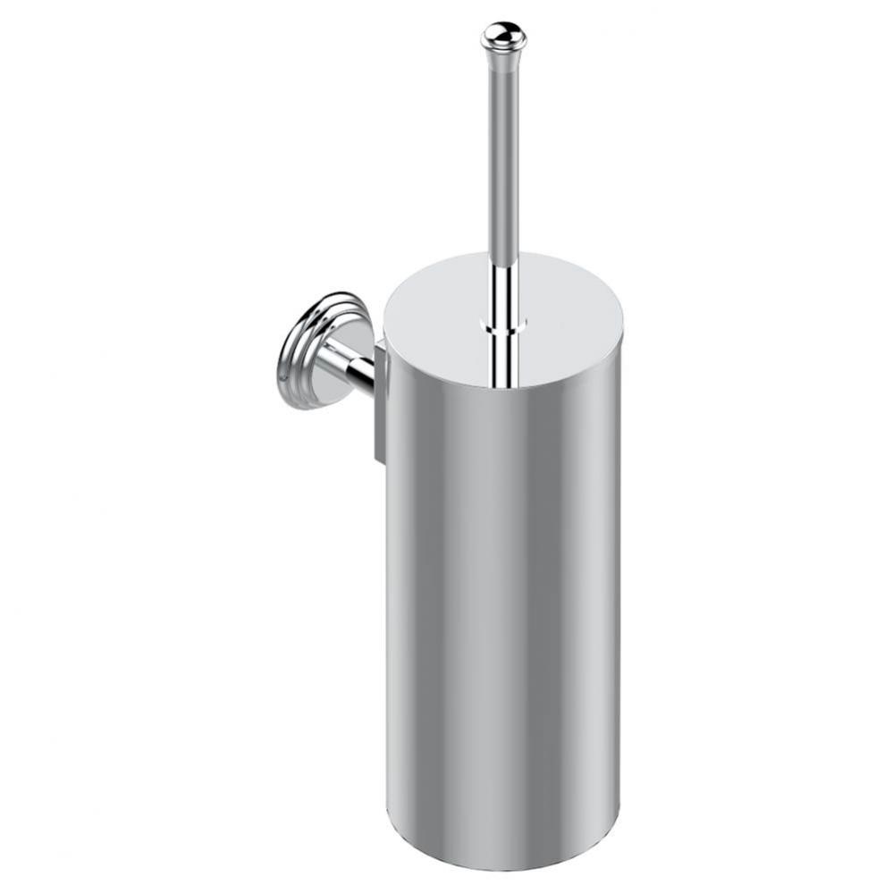 Metal toilet brush holder with brush with cover wall mounted