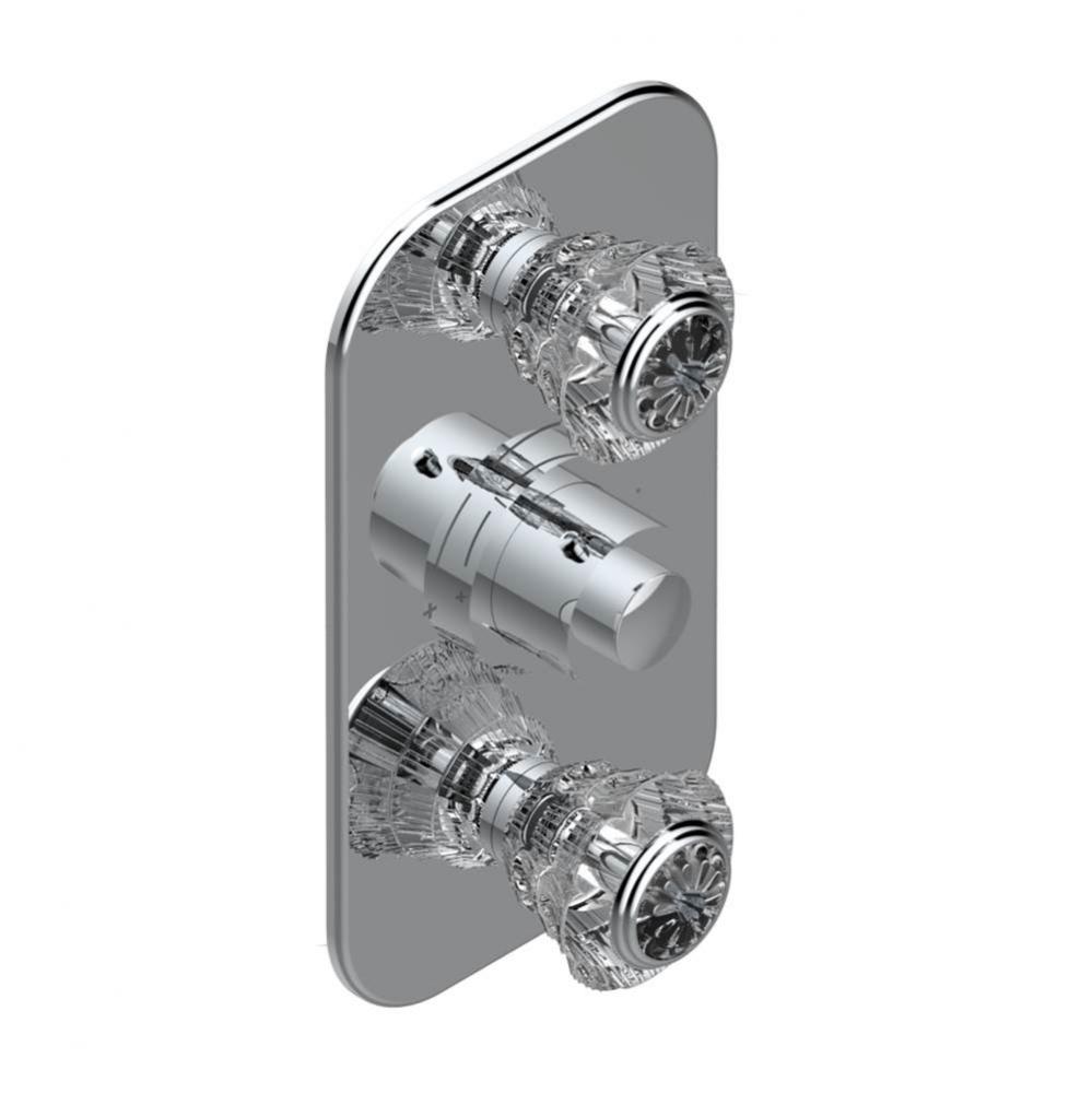 Trim for THG thermostatic valve 2 volume controls, rough part supplied with fixing box ref. 5 400A