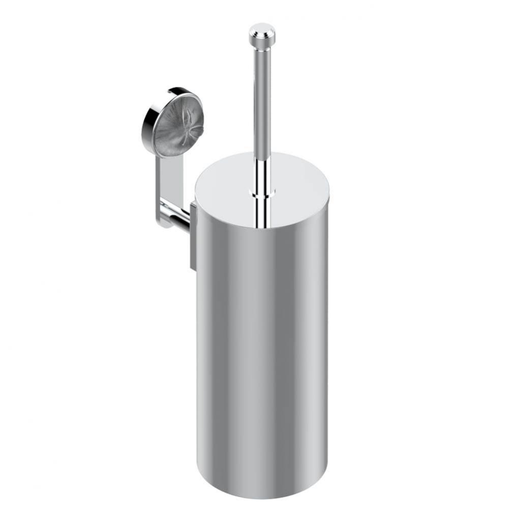 Metal toilet brush holder with brush with cover wall mounted