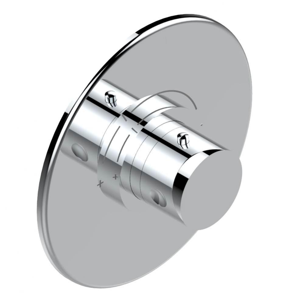 Trim for THG thermostatic valve, rough part supplied with fixing box ref. 5 200AE/US - Round plate