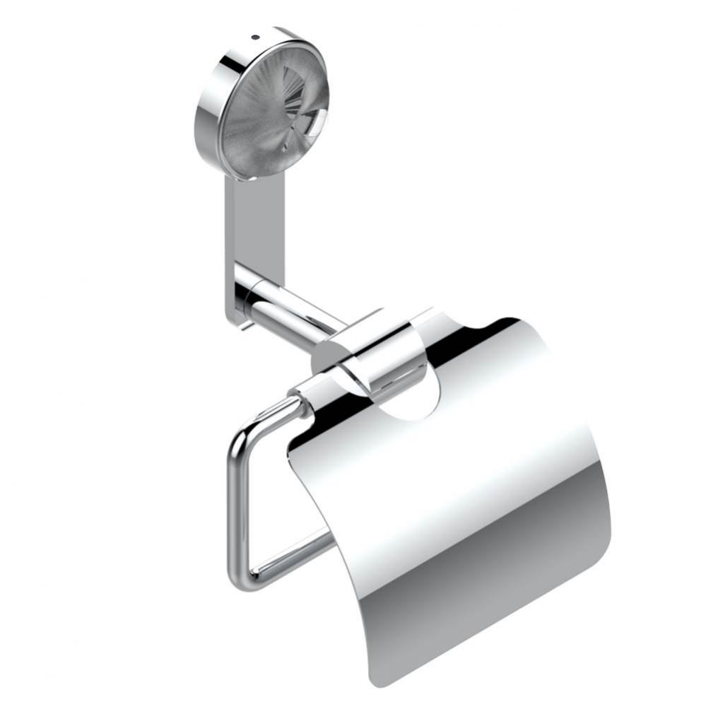 Toilet paper holder, single mount with cover