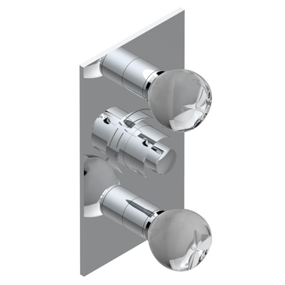 Trim for THG thermostatic valve 2 volume controls, rough part supplied with fixing box ref. 5 400A