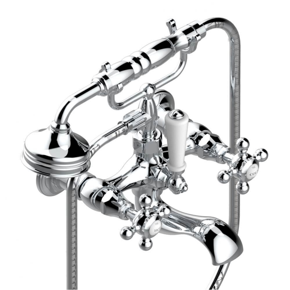 A52-13B/US - Exposed Tub Filler With Cradle Handshower Wall Mounted