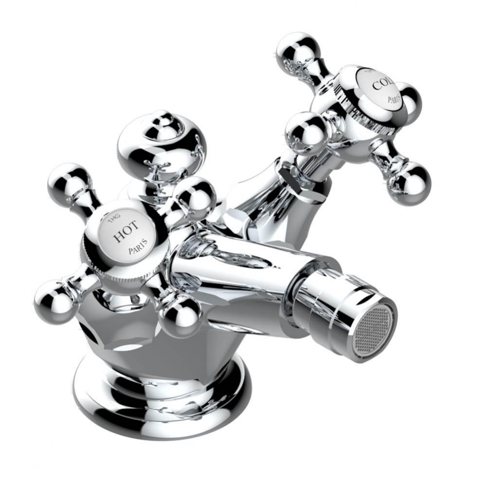 Single hole bidet faucet with drain