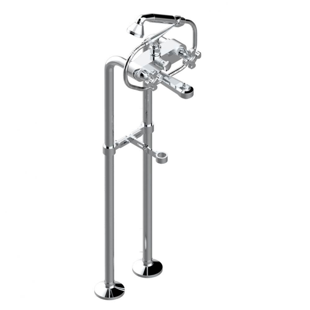 A54-13800/US - Exposed Tub Filler W/33'' Risers Handshower Shower Overflow ''T