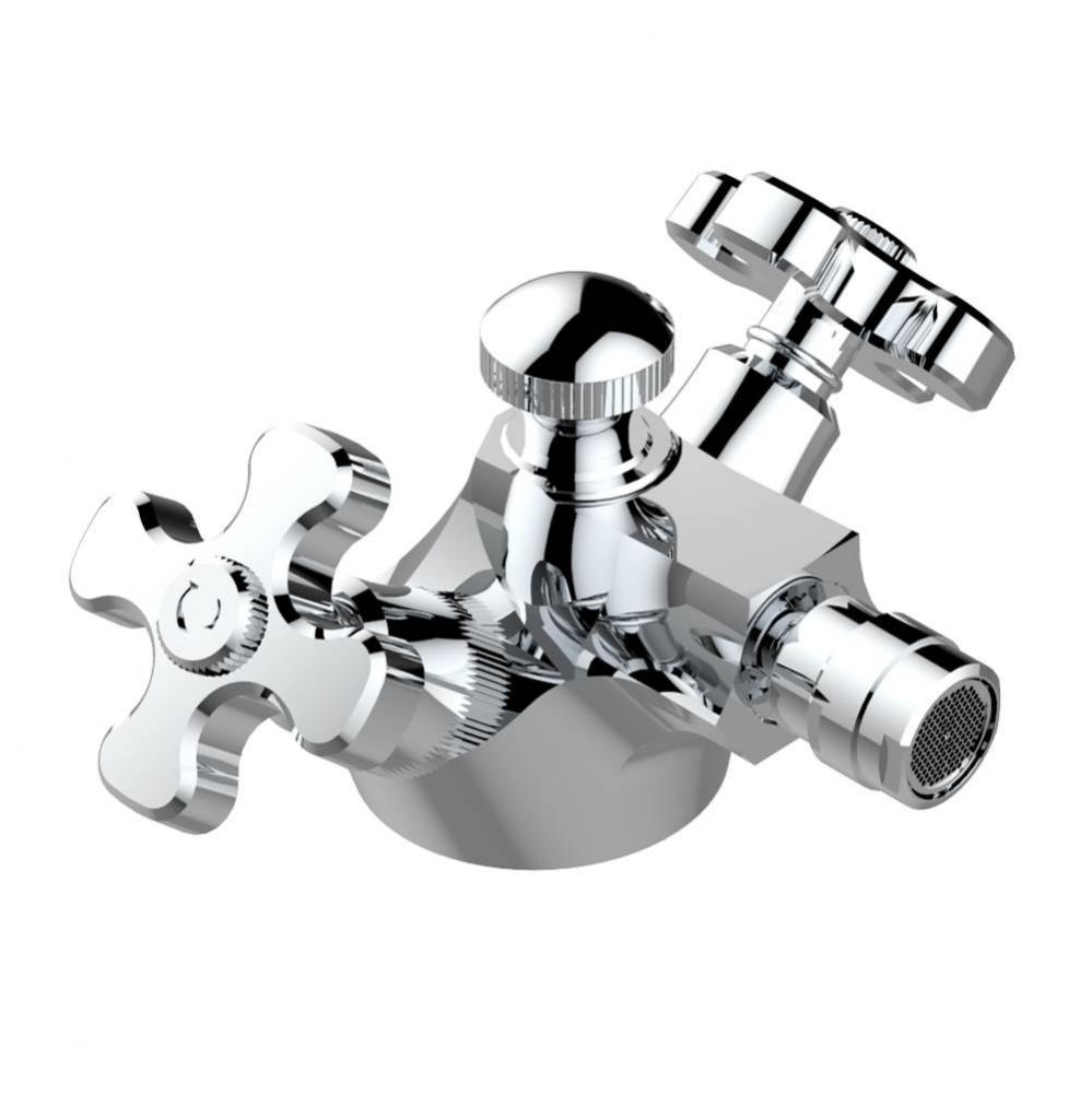 Single hole bidet faucet with drain