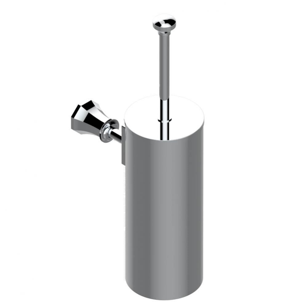 Metal toilet brush holder with brush with cover wall mounted