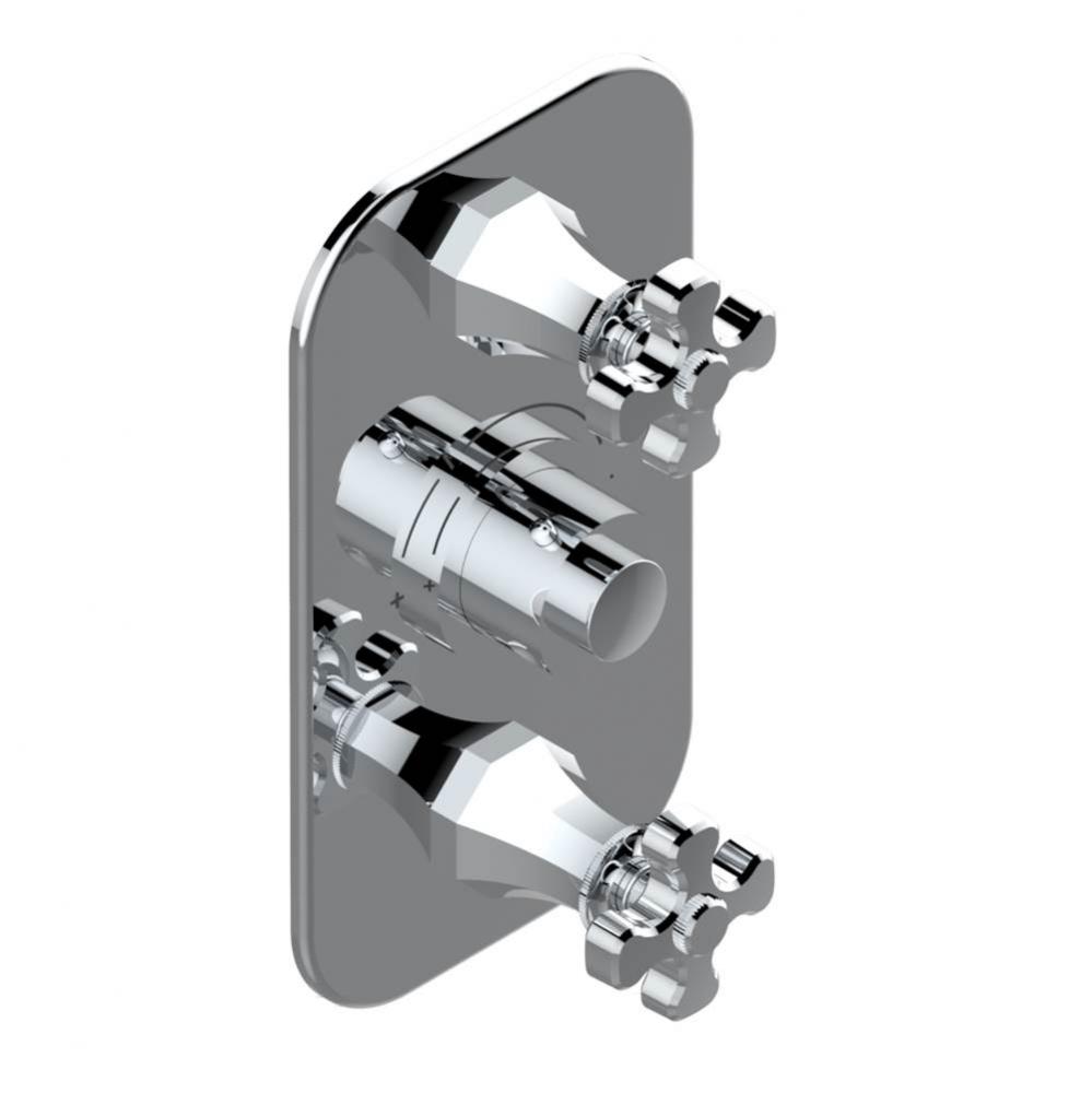 Trim for THG thermostatic valve 2 volume controls, rough part supplied with fixing box ref. 5 400A