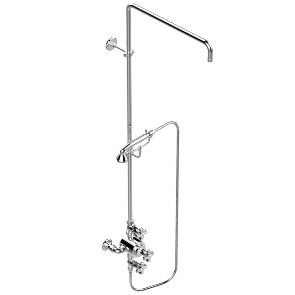A54-64TRC/US - Exposed Thermostatic Shower Mixer 1 Volume Control Column - 6'' Centres.