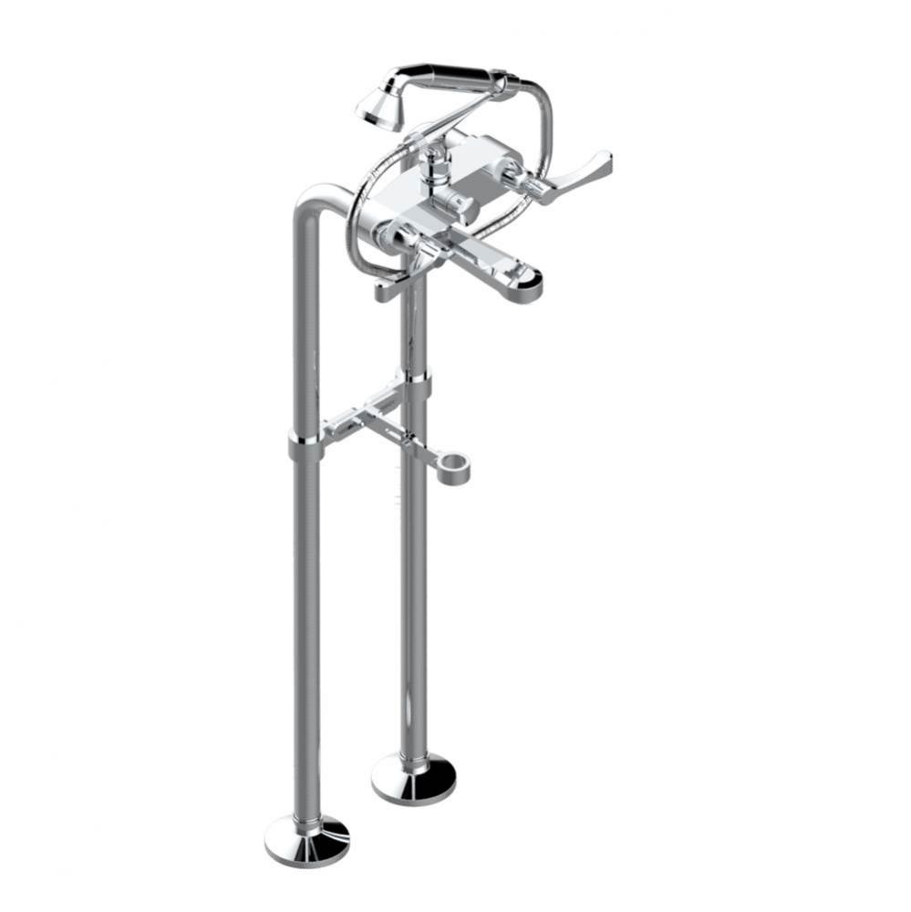 A55-13800/US - Exposed Tub Filler W/33'' Risers Handshower Shower Overflow ''T