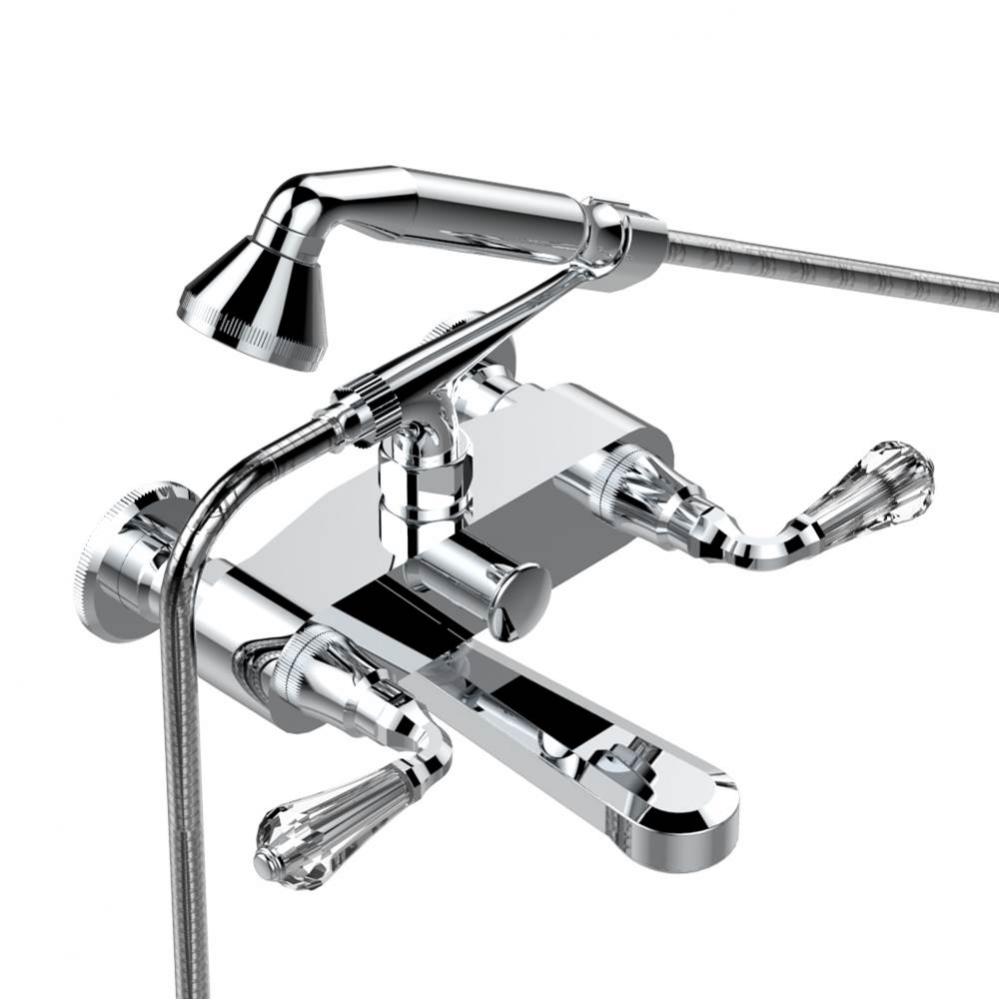 A56-13B/US - Exposed Tub Filler With Cradle Handshower Wall Mounted