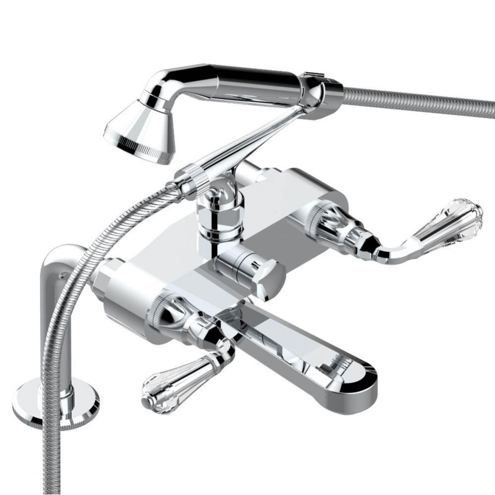 A56-13G/US - Exposed Tub Filler With Cradle Handshower Deck Mounted
