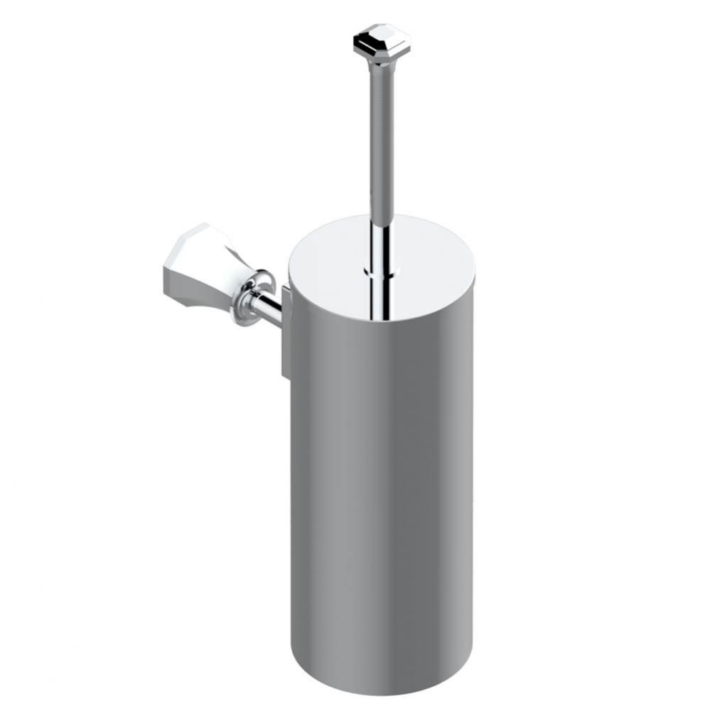 Metal toilet brush holder with brush with cover wall mounted