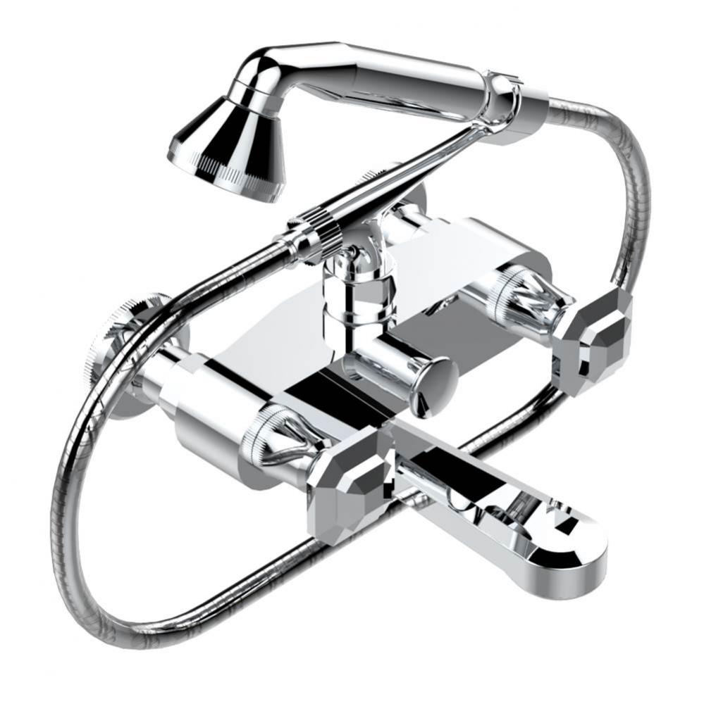 A57-13B/US - Exposed Tub Filler With Cradle Handshower Wall Mounted