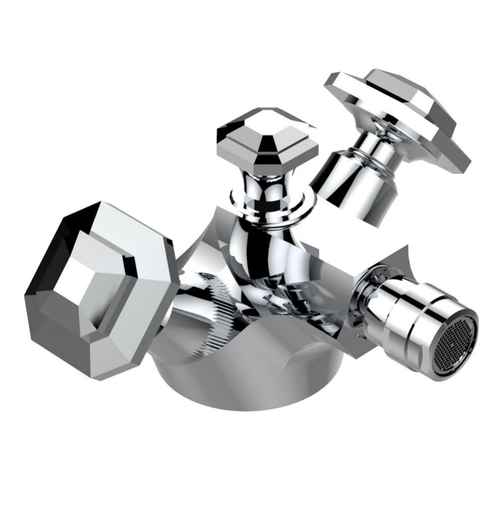 Single hole bidet faucet with drain