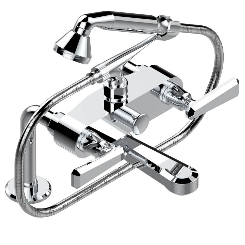 A58-13G/US - Exposed Tub Filler With Cradle Handshower Deck Mounted