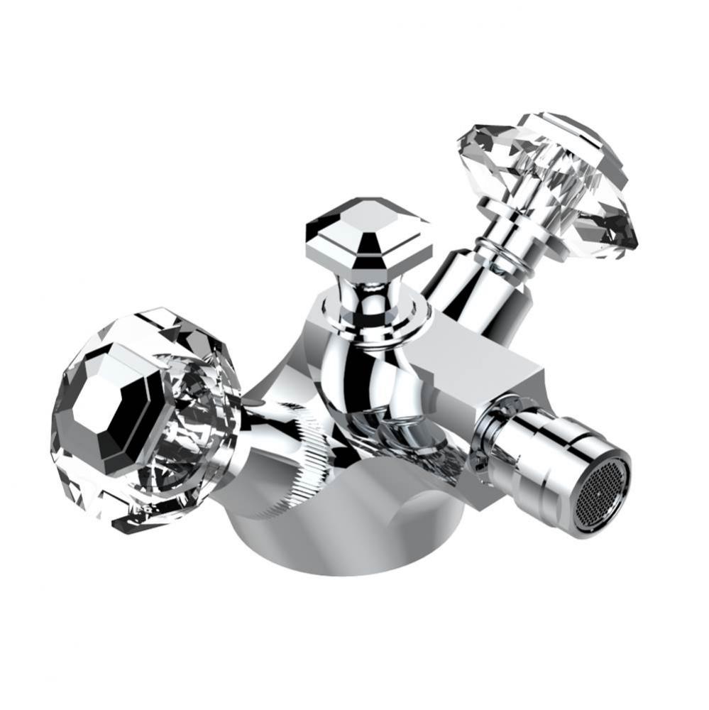 Single hole bidet faucet with drain