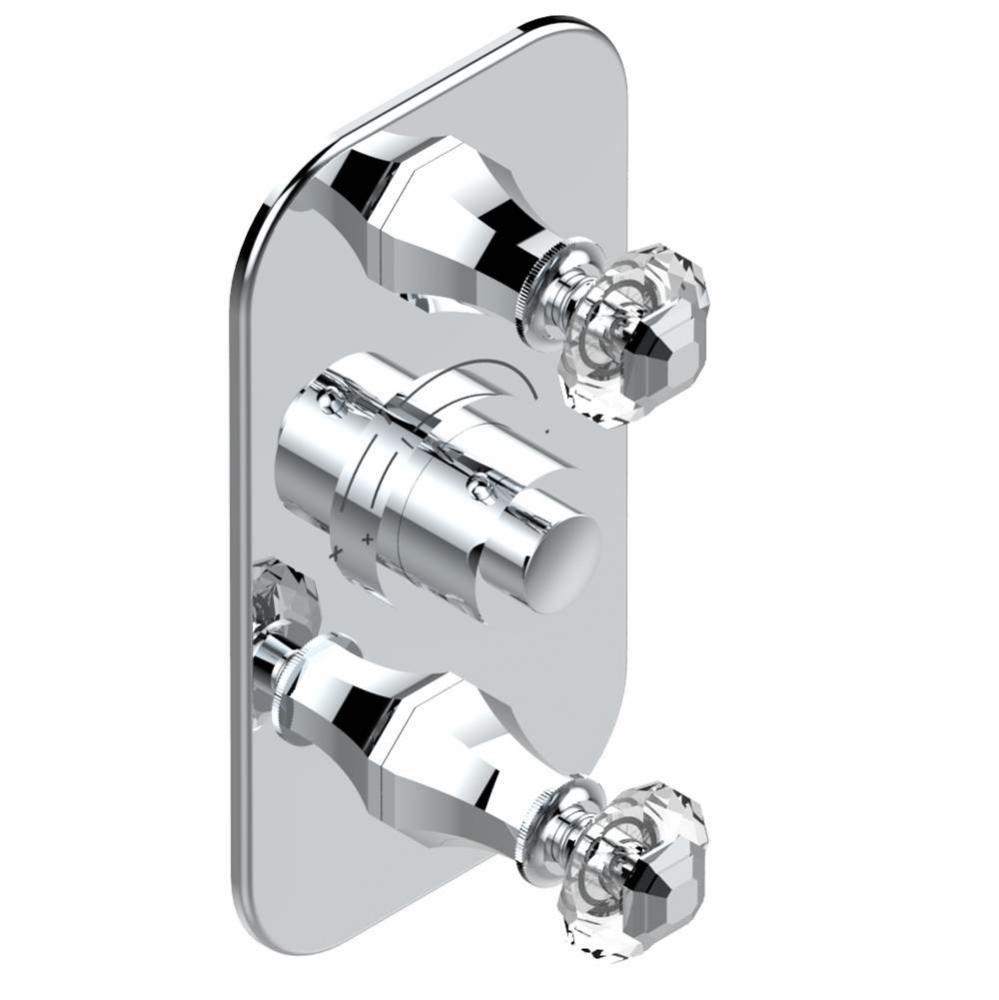 Trim for THG thermostatic valve 2 volume controls, rough part supplied with fixing box ref. 5 400A