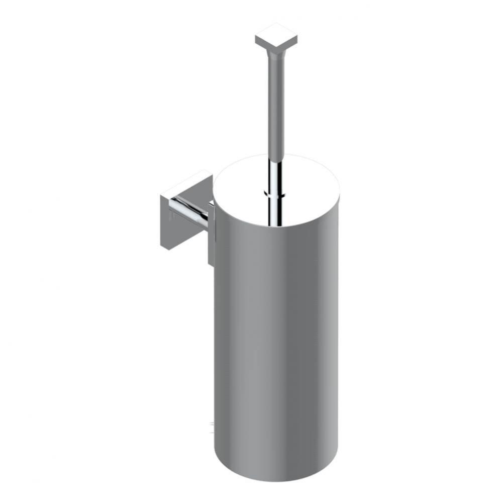 Metal toilet brush holder with brush with cover wall mounted