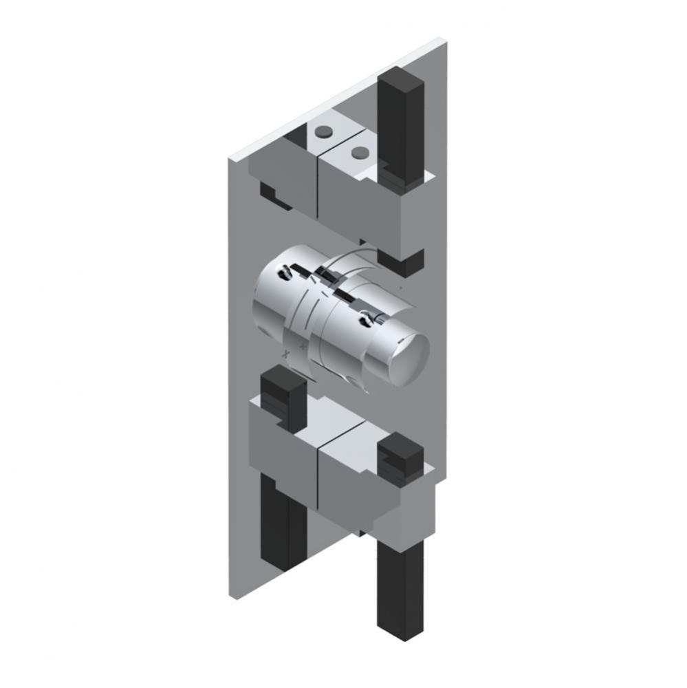 Trim for THG thermostatic valve 2 volume controls, rough part supplied with fixing box ref. 5 400A