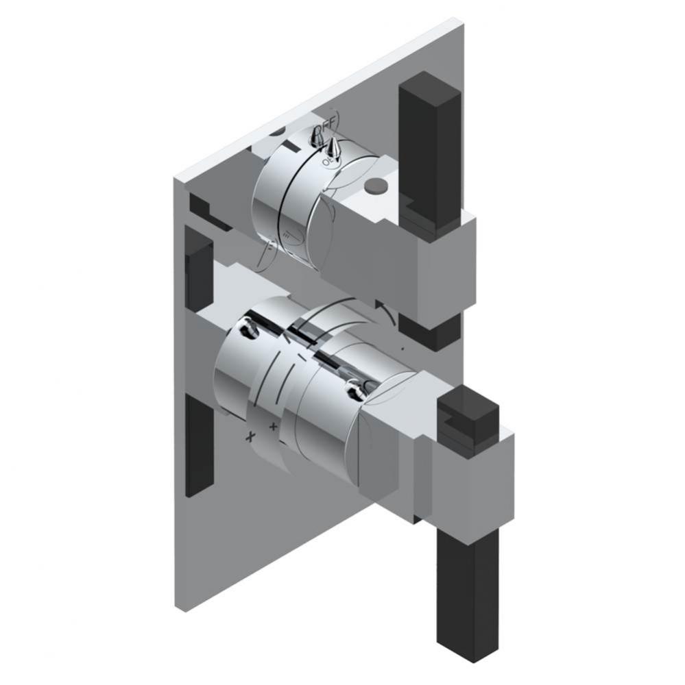 Trim for thg thermostat with 2-way diverter, rough part supplied with fixing box ref. 5 500AE/US