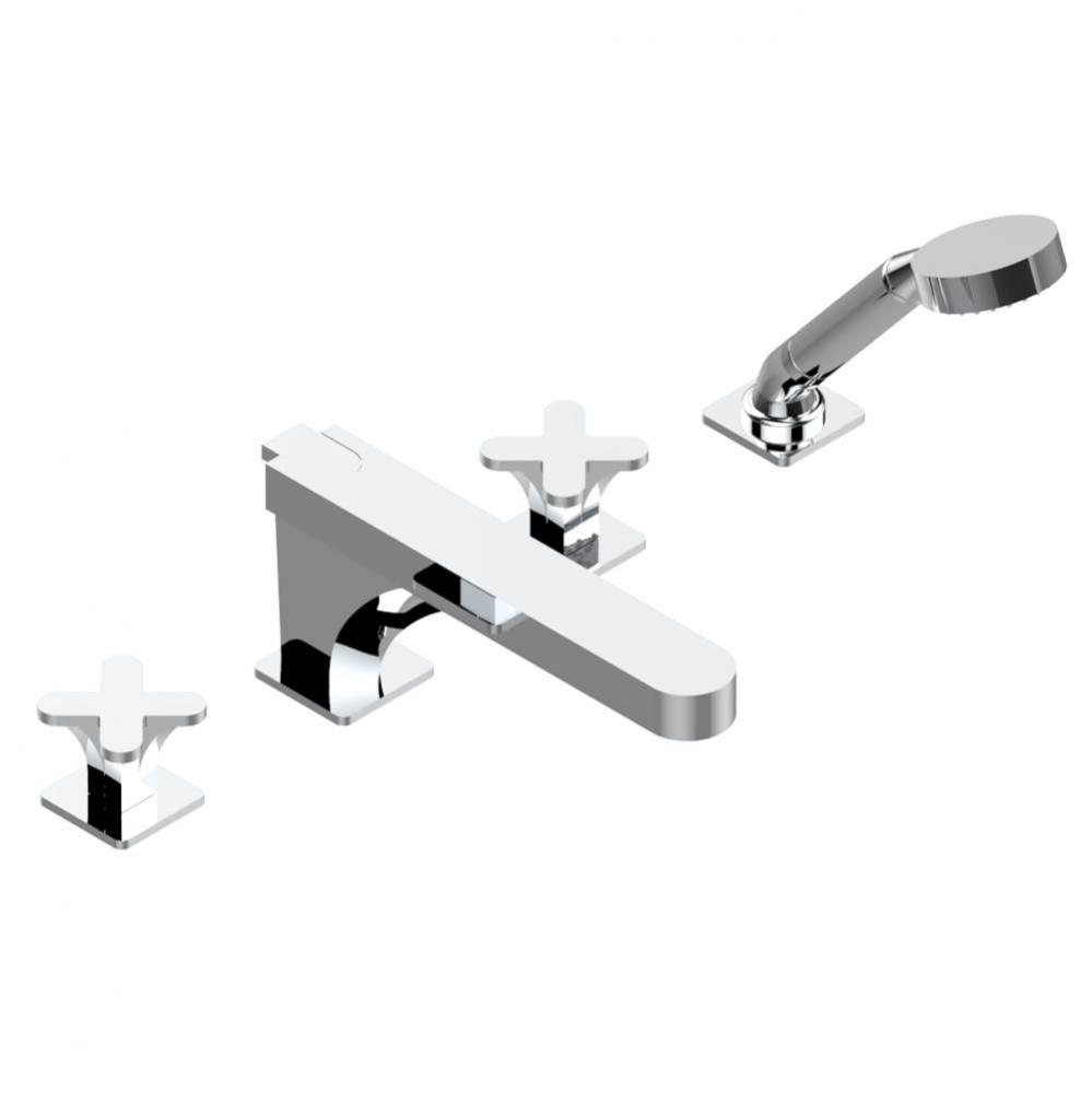 A6A-112BSGUS - Deck Mounted Tub Filler With Diverter Goliath Spout And Handshower 3/4''