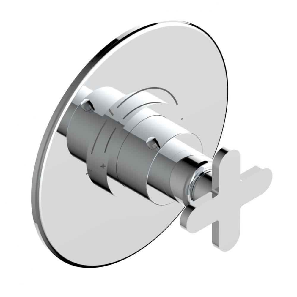 Trim for THG thermostatic valve, rough part supplied with fixing box ref. 5 200AE/US - Round plate