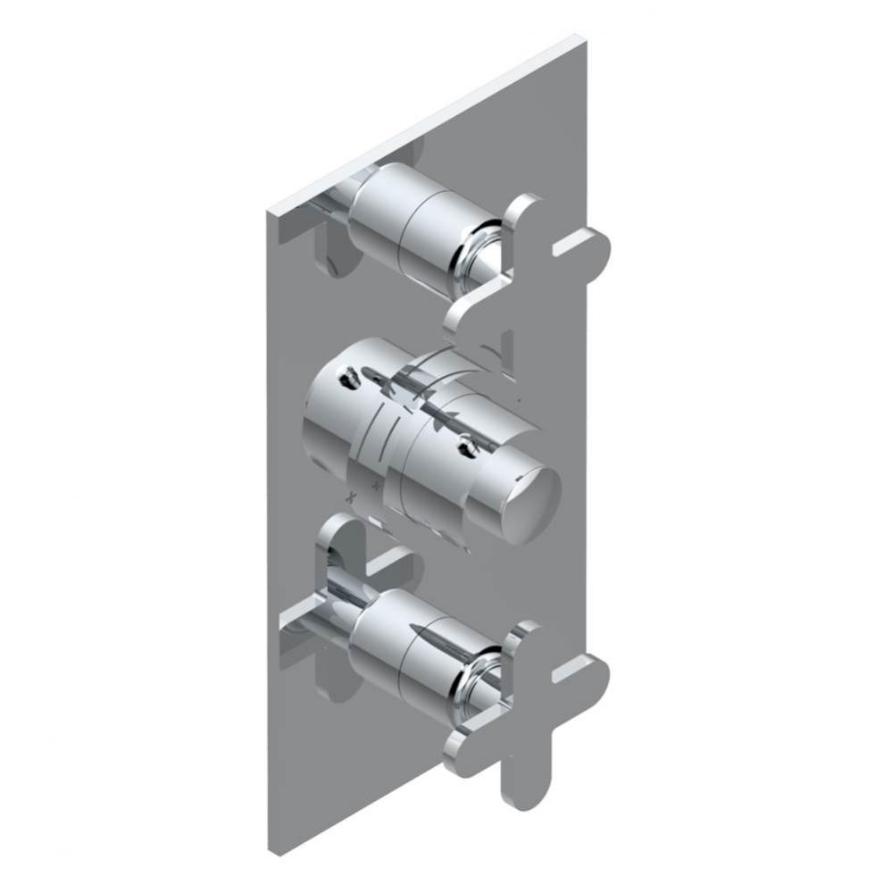 Trim for THG thermostatic valve 2 volume controls, rough part supplied with fixing box ref. 5 400A