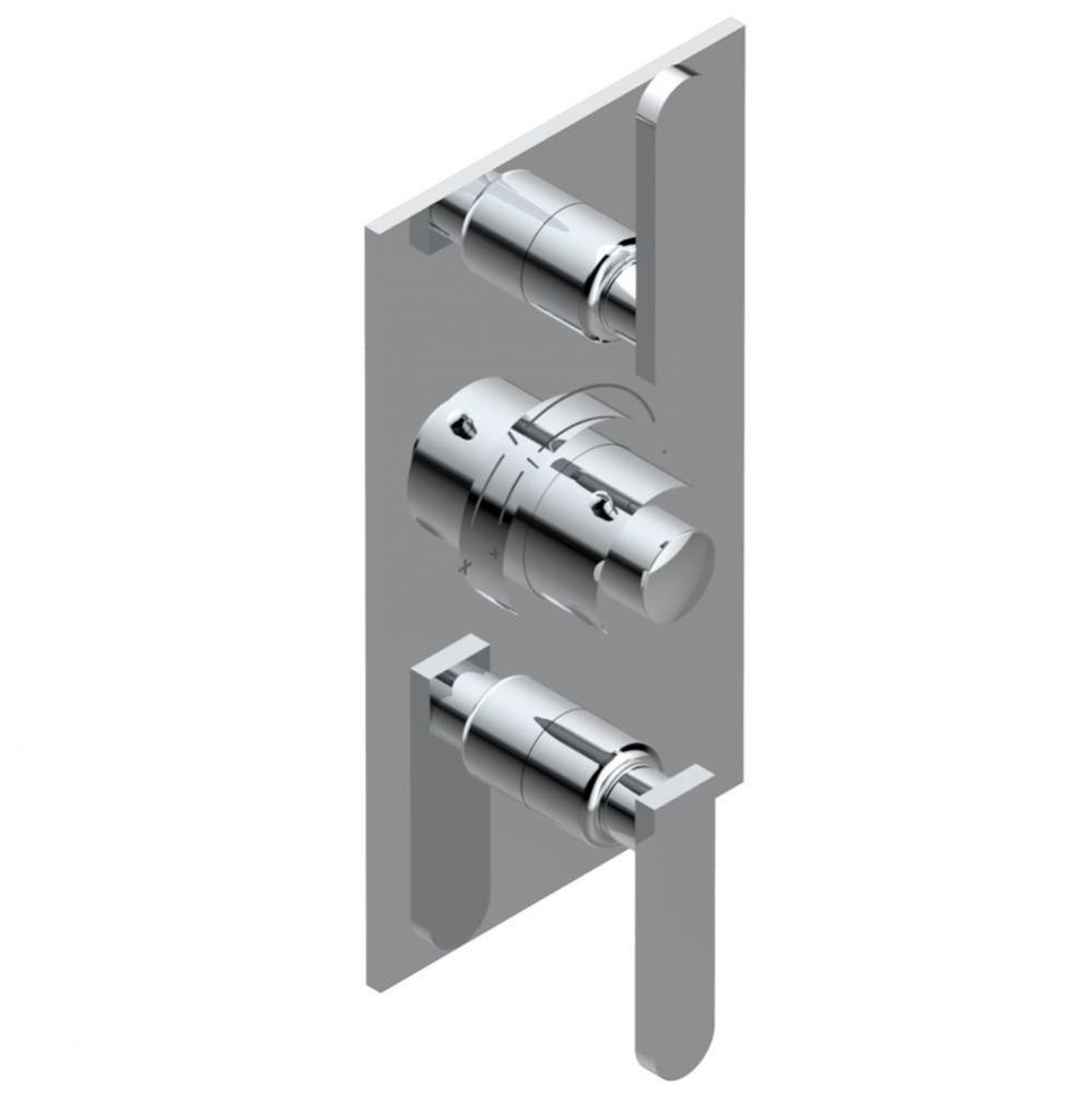 Trim for THG thermostatic valve 2 volume controls, rough part supplied with fixing box ref. 5 400A