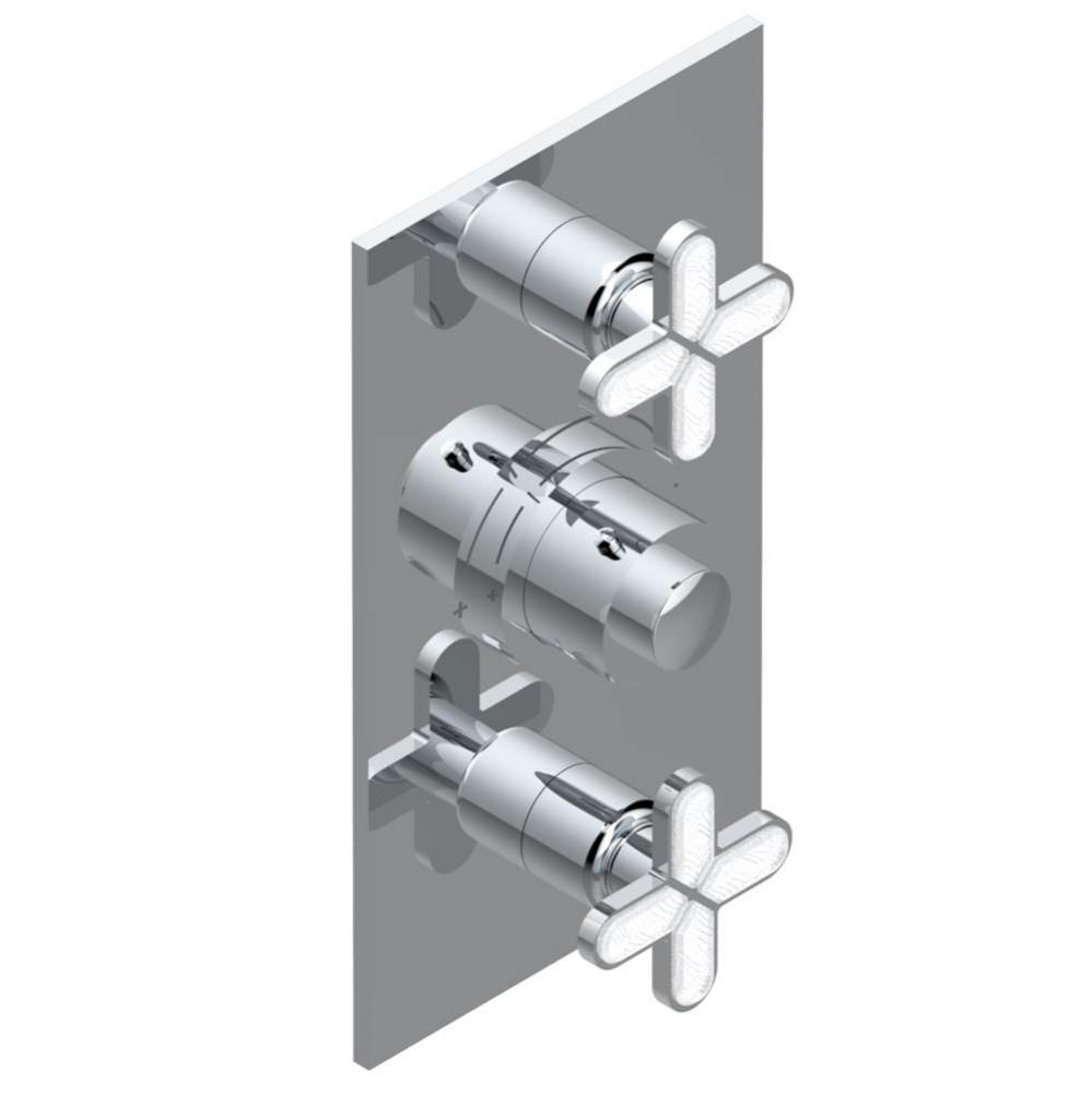 Trim for THG thermostatic valve 2 volume controls, rough part supplied with fixing box ref. 5 400A