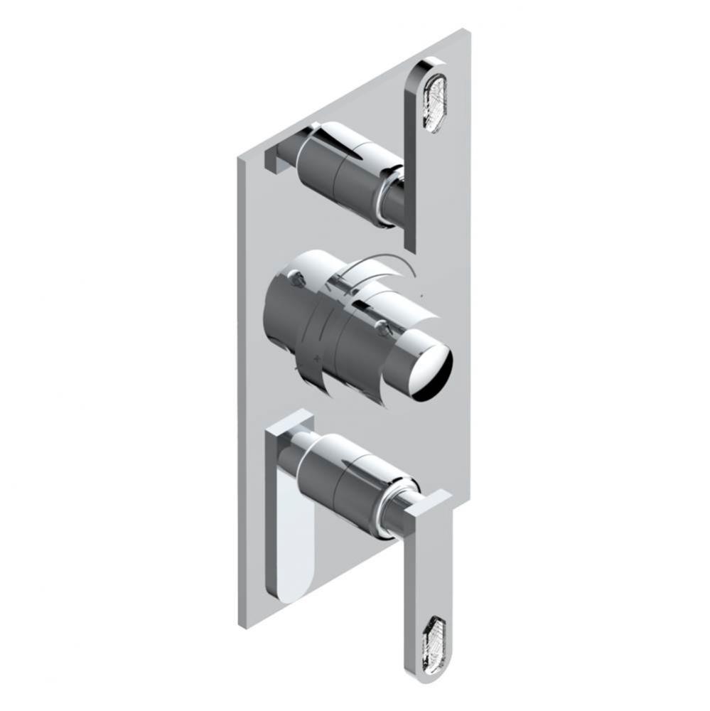 Trim for THG thermostatic valve 2 volume controls, rough part supplied with fixing box ref. 5 400A