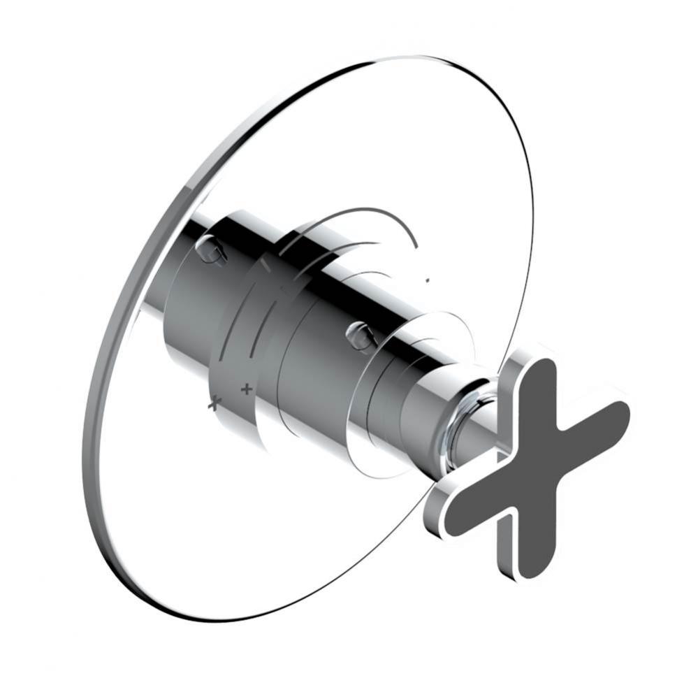 Trim for THG thermostatic valve, rough part supplied with fixing box ref. 5 200AE/US - Round plate