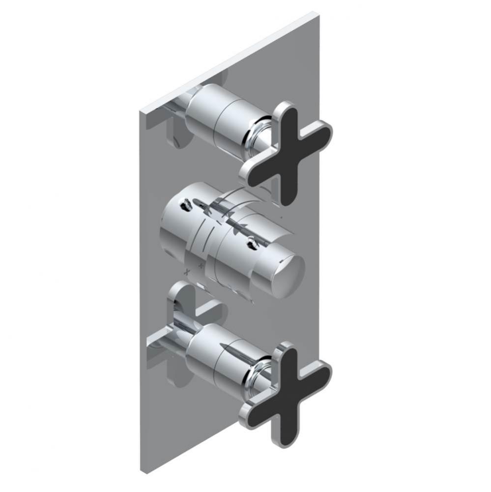 Trim for THG thermostatic valve 2 volume controls, rough part supplied with fixing box ref. 5 400A