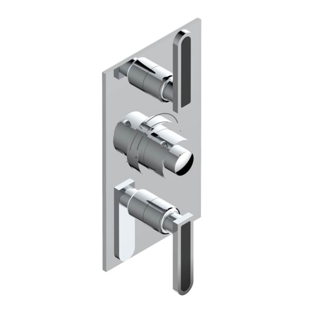 Trim for THG thermostatic valve 2 volume controls, rough part supplied with fixing box ref. 5 400A