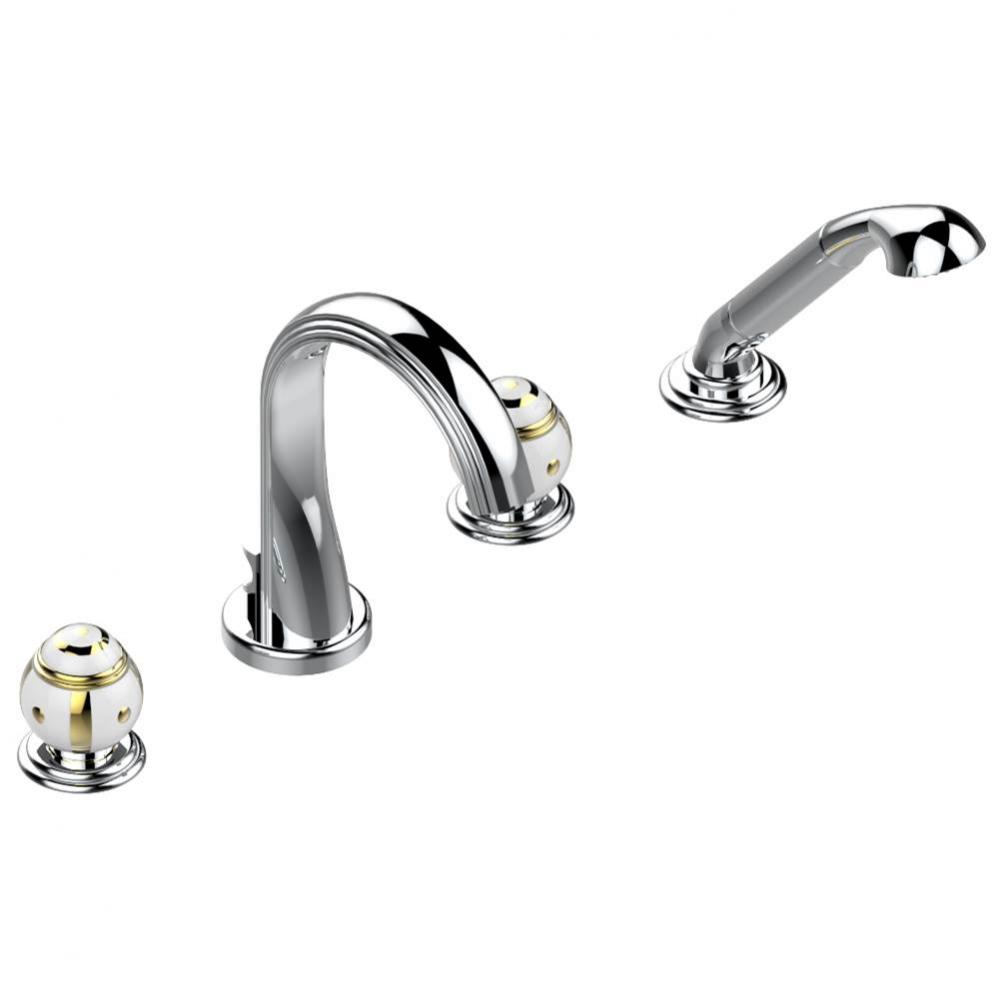A7A-112BUS - Deck Mounted Tub Filler With Diverter Spout And Handshower 3/4'' Valves