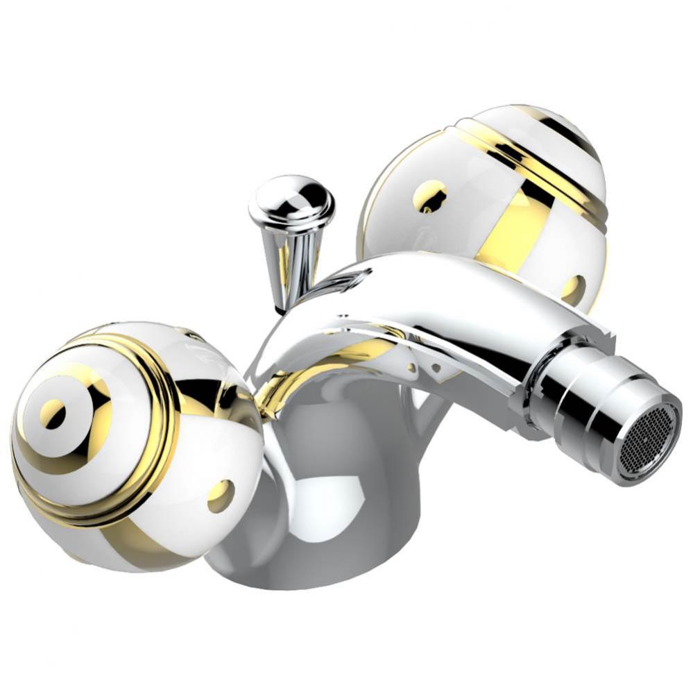 Single hole bidet faucet with drain