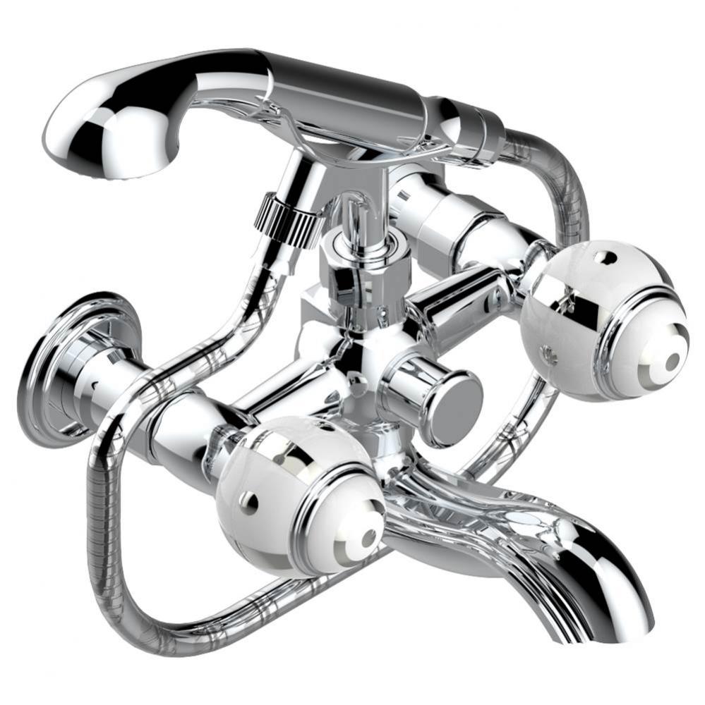 A7B-13B/US - Exposed Tub Filler With Cradle Handshower Wall Mounted