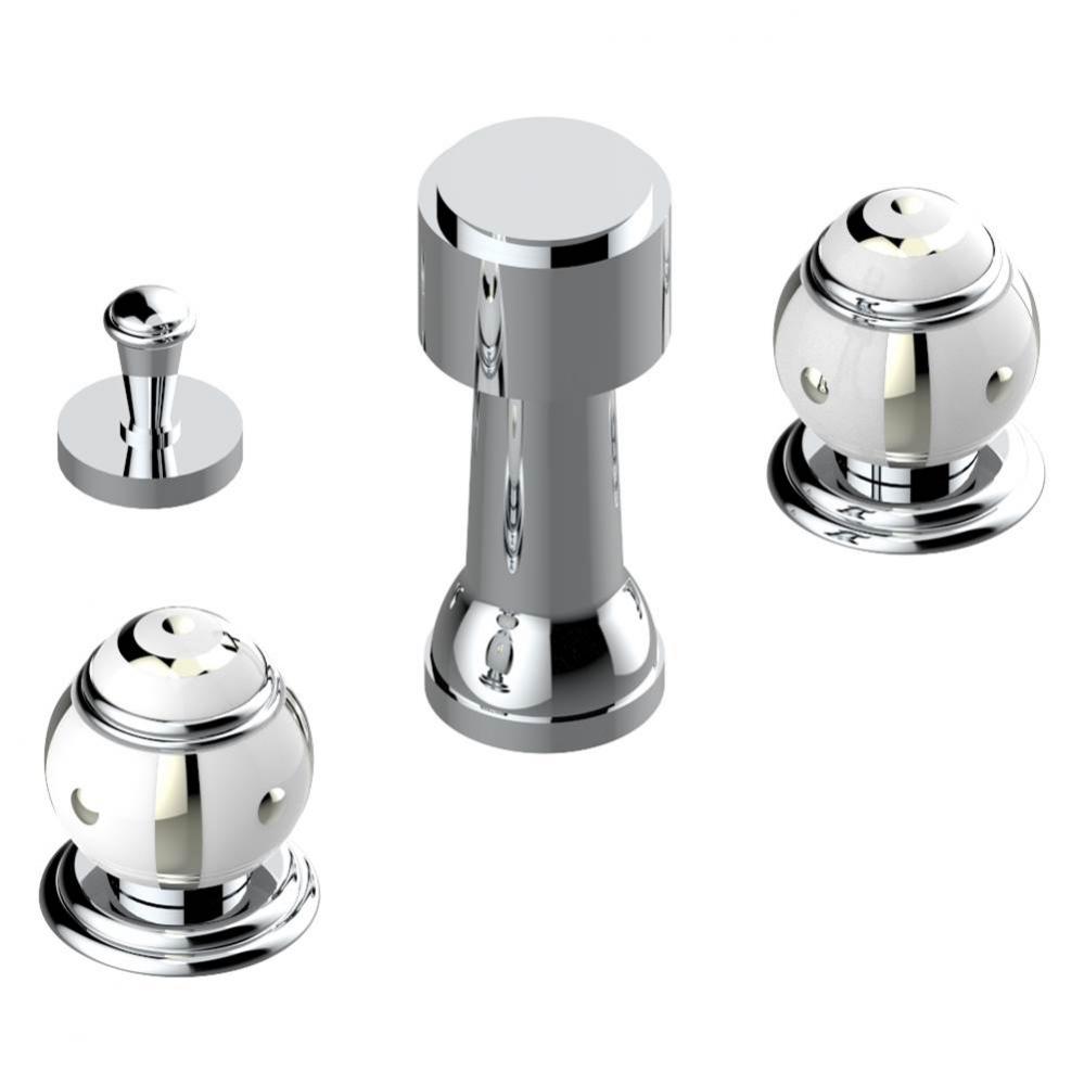 A7B-207KA - Deck Mounted 3 Hole Bidet W/Vertical Spray Vacuum Breaker And Drain