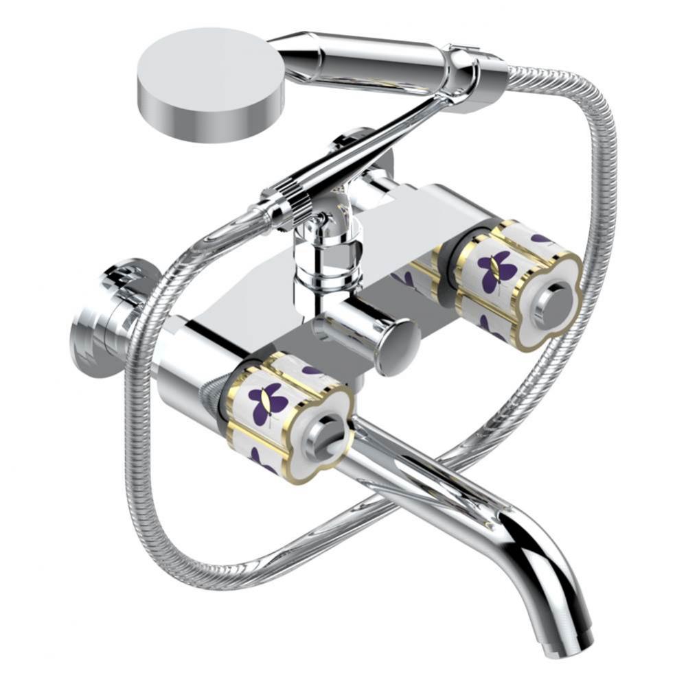A7D-13B/US - Exposed Tub Filler With Cradle Handshower Wall Mounted