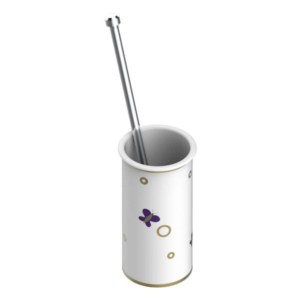 PORCELAIN TOILET BRUSH HOLDER WITH BRUSH FLOOR MOUNTED