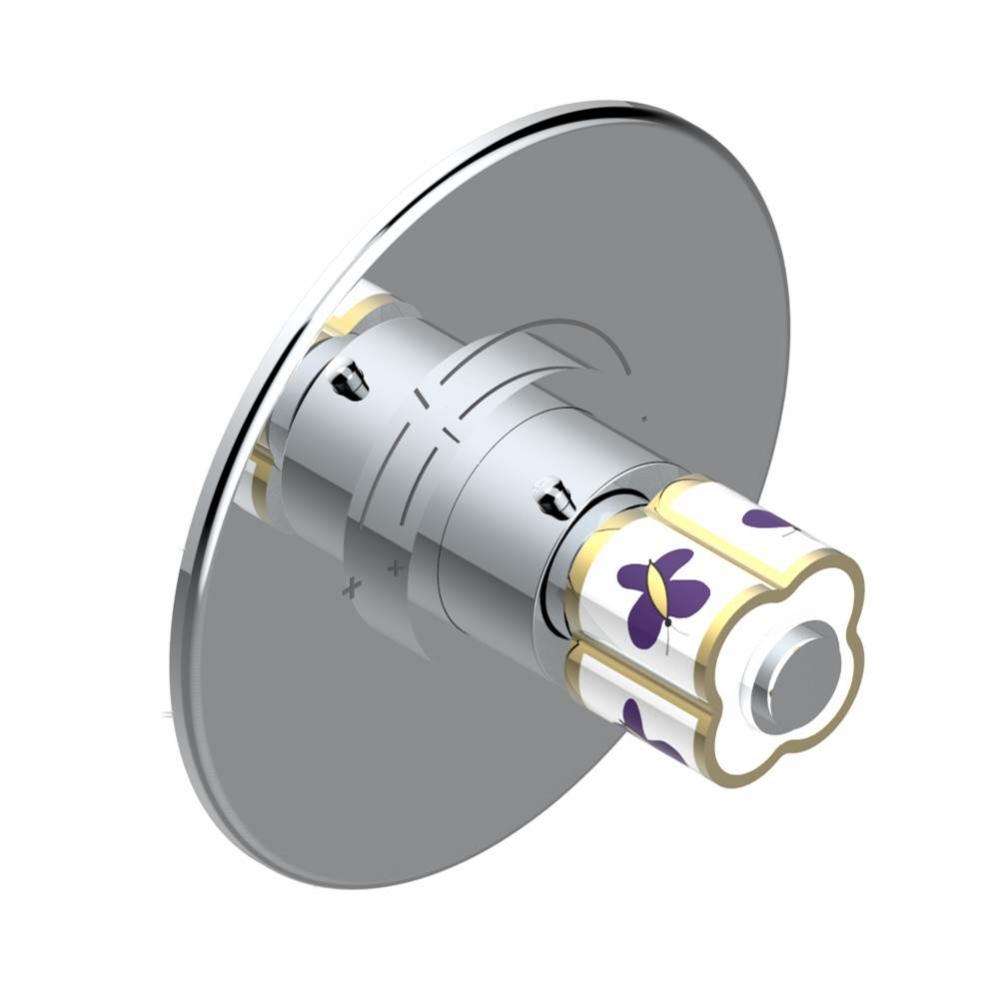 Trim for THG thermostatic valve, rough part supplied with fixing box ref. 5 200AE/US - Round plate