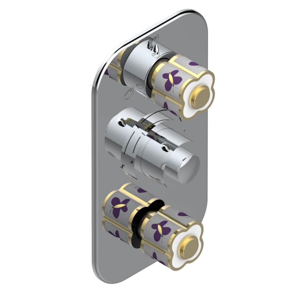 Trim for thg thermostat with 2-way diverter and on/off control, rough part supplied with fixing bo