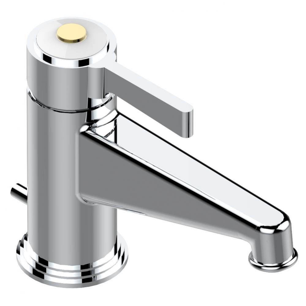 Single lever faucet with drain