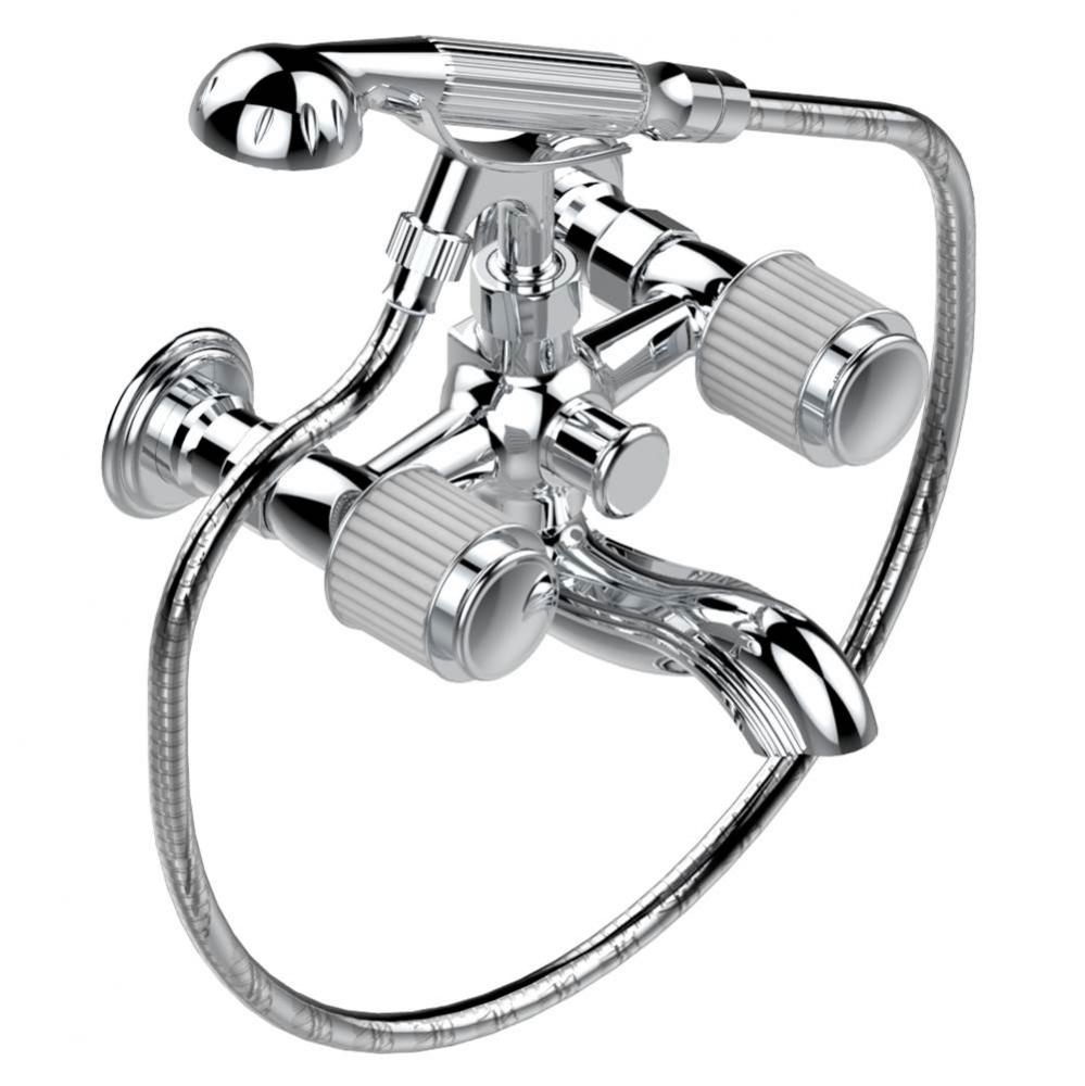A9B-13B/US - Exposed Tub Filler With Cradle Handshower Wall Mounted