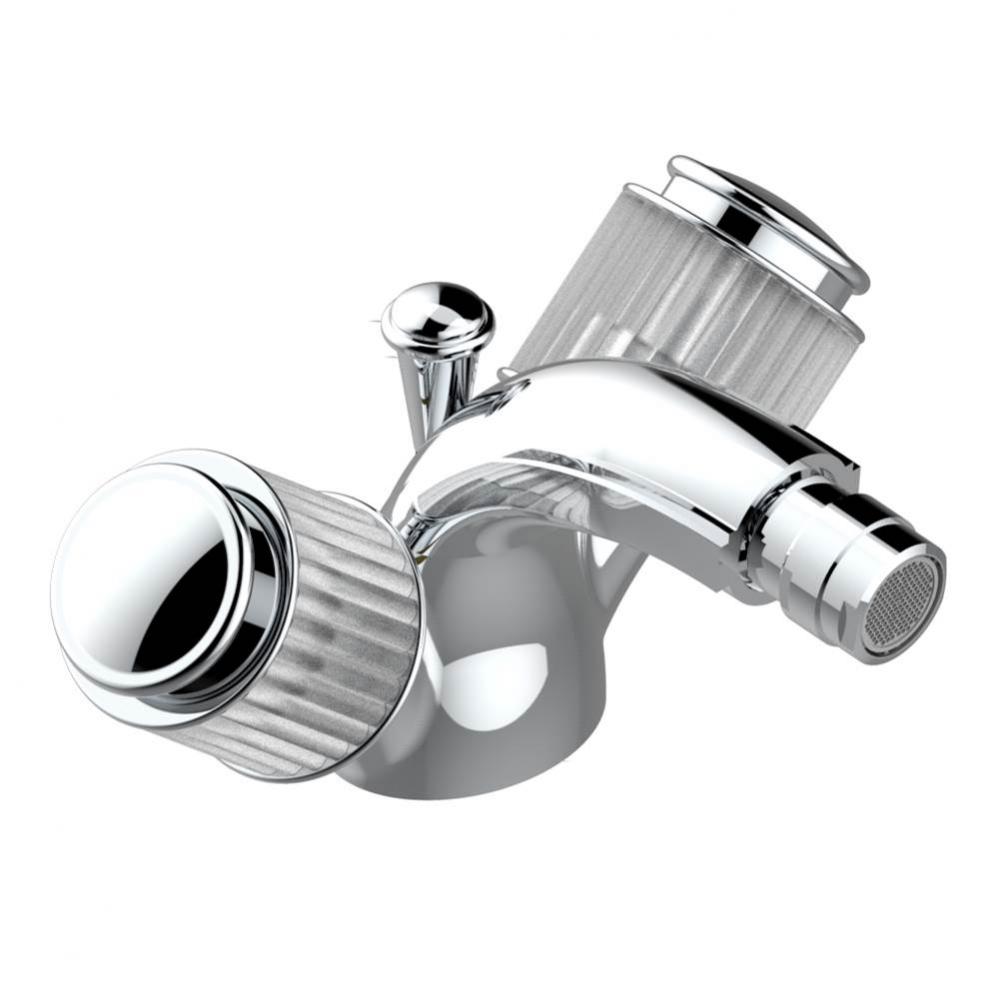 Single hole bidet faucet with drain