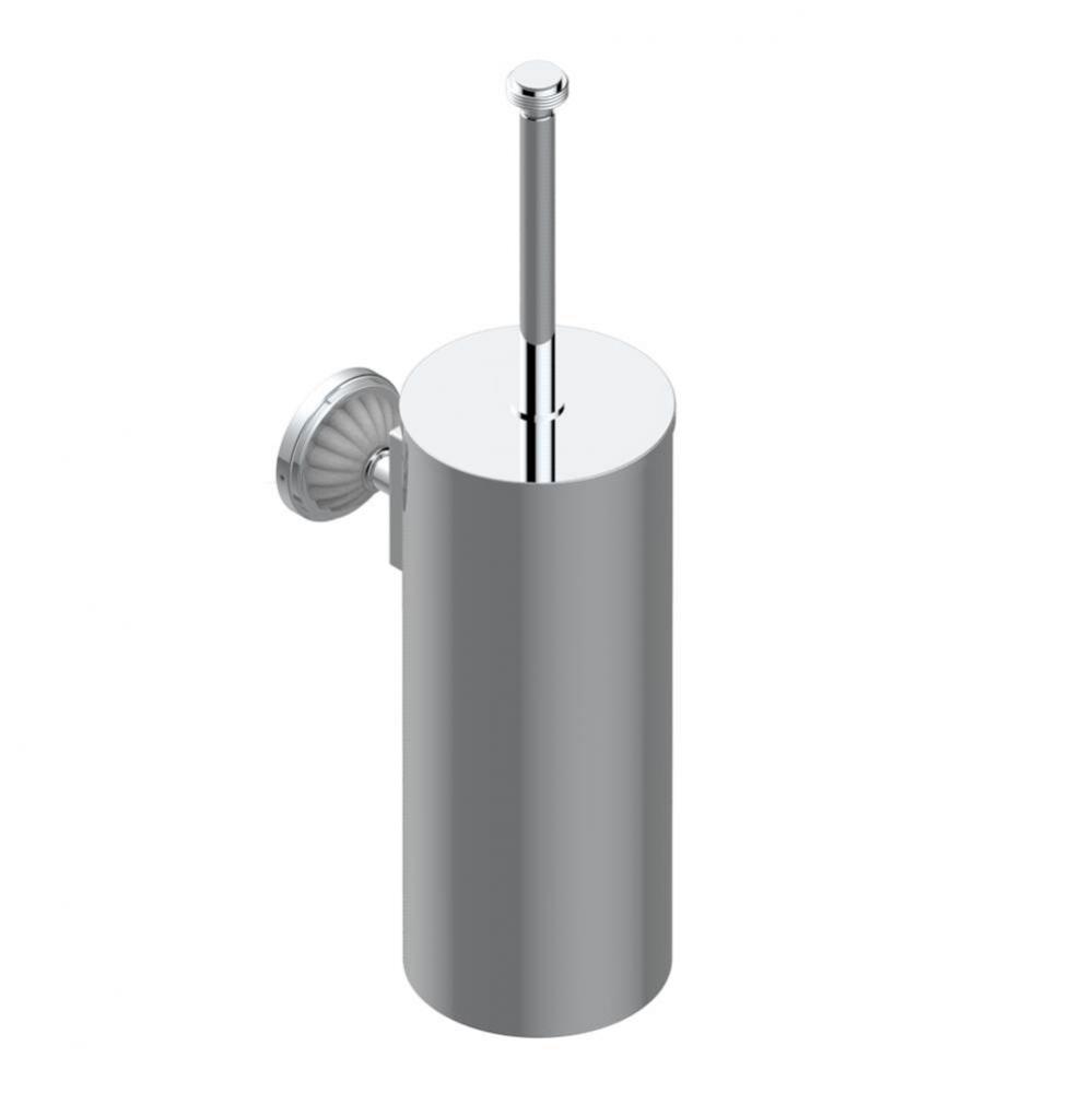 Metal toilet brush holder with brush with cover wall mounted