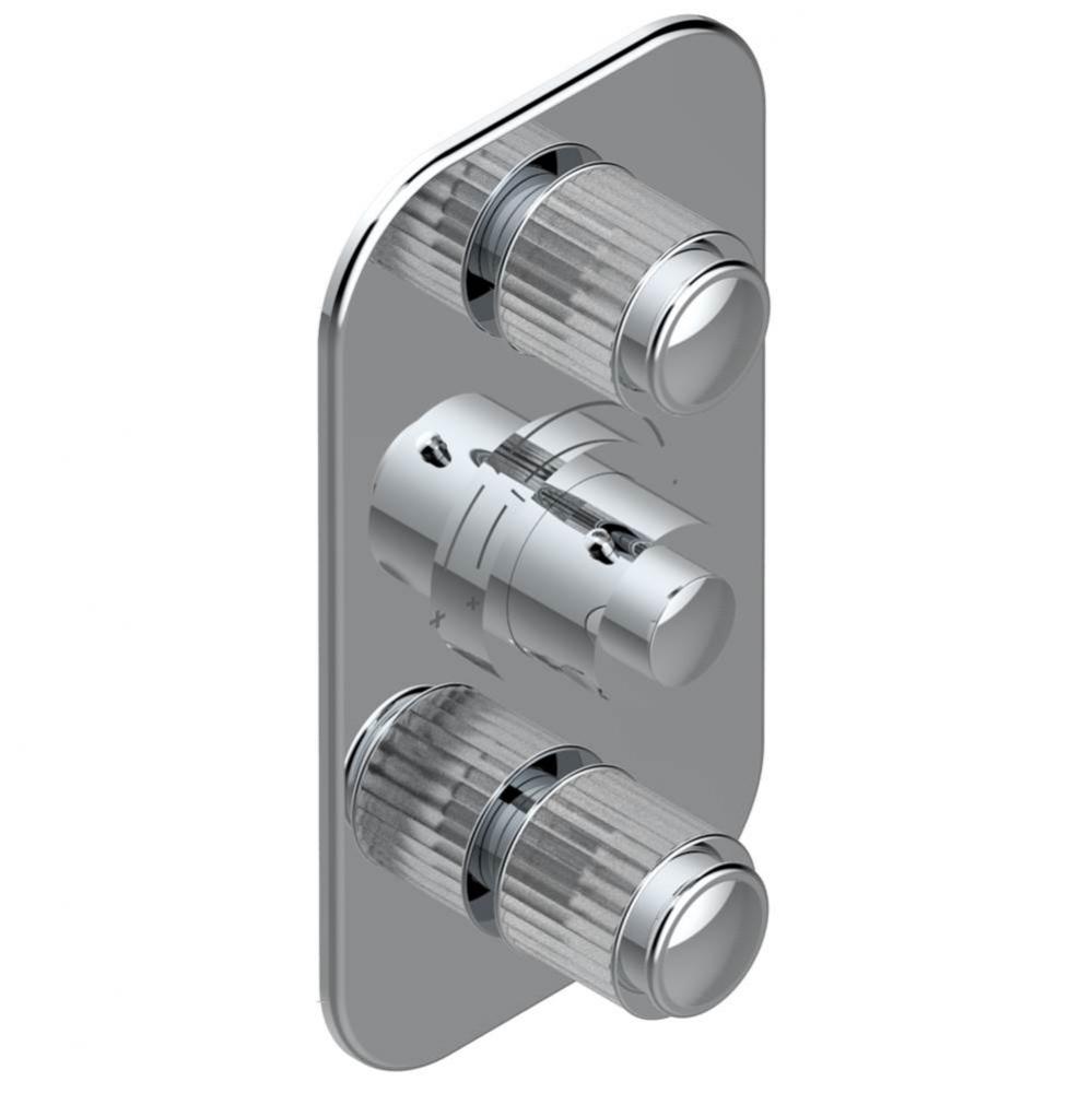 Trim for THG thermostatic valve 2 volume controls, rough part supplied with fixing box ref. 5 400A