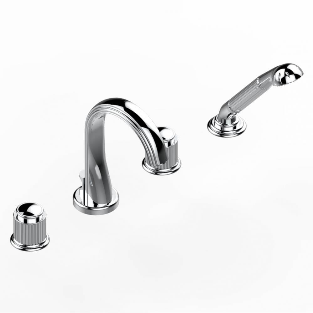 A9F-112BUS - Deck Mounted Tub Filler With Diverter Spout And Handshower 3/4'' Valves